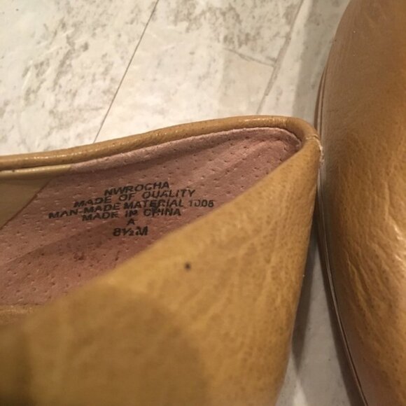 NINE WEST Rocha Tan Nude Heel Pumps 8.5 Round Toe - Picture 6 of 7